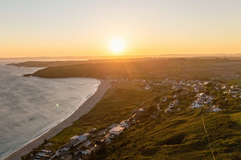 Transform Your Listing with Professional Airbnb Photography in Praa Sands 27 praa sands at sunset using a drone